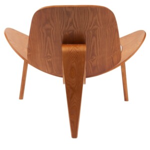 Πολυθρόνα ArteLibre THALOR Λευκό/Καφέ Ξύλο/PU 90x76.5x74.5cm - Image 4