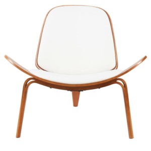 Πολυθρόνα ArteLibre THALOR Λευκό/Καφέ Ξύλο/PU 90x76.5x74.5cm - Image 5