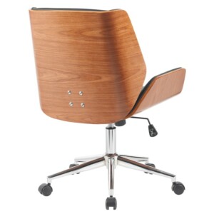 Καρέκλα Γραφείου ArteLibre ZAREK Μαύρο/Καφέ Ξύλο/PU/Αλουμίνιο 61x66.5x88.5-98m - Image 3