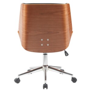 Καρέκλα Γραφείου ArteLibre ZAREK Μαύρο/Καφέ Ξύλο/PU/Αλουμίνιο 61x66.5x88.5-98m - Image 4