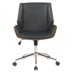 Καρέκλα Γραφείου ArteLibre ZAREK Μαύρο/Καφέ Ξύλο/PU/Αλουμίνιο 61x66.5x88.5-98m - Image 5