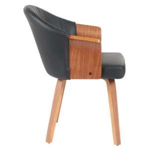 Καρέκλα Τραπεζαρίας ArteLibre CASSIAN Μαύρο/Καφέ Ξύλο/PU 55x58x78cm - Image 2