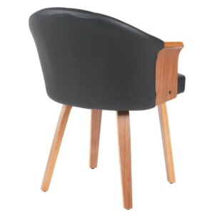 Καρέκλα Τραπεζαρίας ArteLibre CASSIAN Μαύρο/Καφέ Ξύλο/PU 55x58x78cm - Image 3