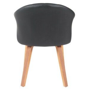 Καρέκλα Τραπεζαρίας ArteLibre CASSIAN Μαύρο/Καφέ Ξύλο/PU 55x58x78cm - Image 4