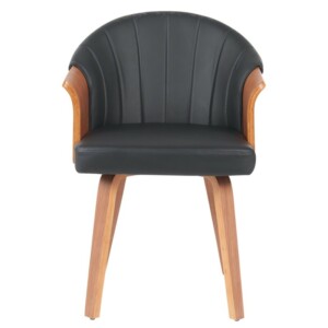 Καρέκλα Τραπεζαρίας ArteLibre CASSIAN Μαύρο/Καφέ Ξύλο/PU 55x58x78cm - Image 5