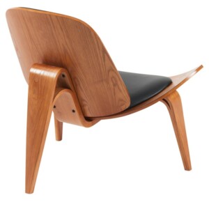 Πολυθρόνα ArteLibre THALOR Μαύρο/Καφέ Ξύλο/PU 90x76.5x74.5cm - Image 3