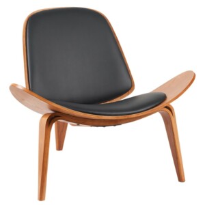 Πολυθρόνα ArteLibre THALOR Μαύρο/Καφέ Ξύλο/PU 90x76.5x74.5cm