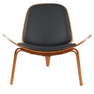 Πολυθρόνα ArteLibre THALOR Μαύρο/Καφέ Ξύλο/PU 90x76.5x74.5cm - Image 5