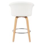 Σετ 2 τεμαχιών Σκαμπό Bar ArteLibre CASSIAN Λευκό/Φυσικό Ξύλο/PU 50x50x103cm - Image 4