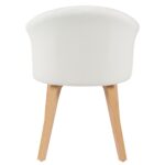 Σετ 2 τεμαχιών Καρέκλα Τραπεζαρίας ArteLibre CASSIAN Λευκό/Φυσικό Ξύλο/PU 55x58x78cm - Image 4