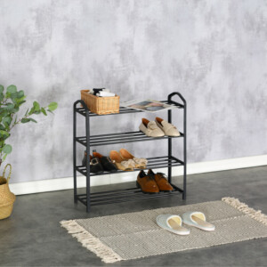 Παπουτσοθήκη ArteLibre REAGAN Με 4 Ράφια Μαύρο Μέταλλο 62x20x62cm - Image 3