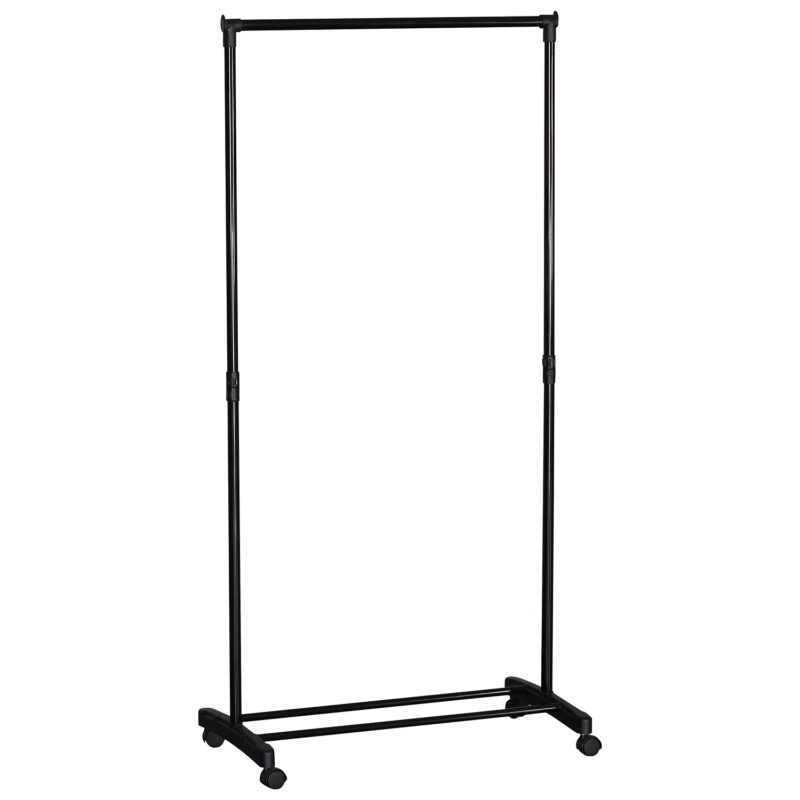 Κρεμάστρα Δαπέδου ArteLibre SMITH Τροχήλατη Μαύρο Μέταλλο 74.5x41.5x157cm