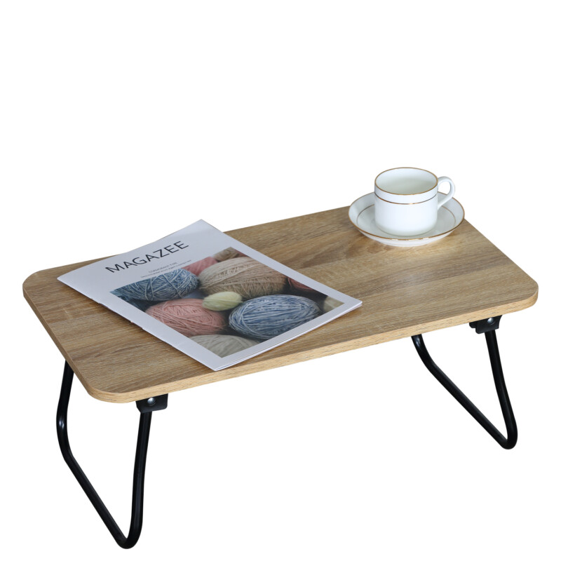 Βοηθητικό Τραπεζάκι ArteLibre BALLARD Πτυσσόμενο Δρυς/Μαύρο Μοριοσανίδα/Μέταλλο 53x30x22cm