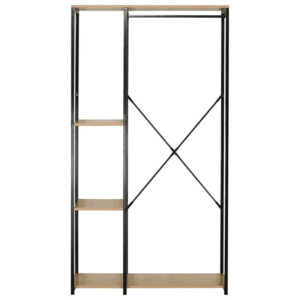 Κρεμάστρα Δαπέδου ArteLibre BINARY Δρυς/Μαύρο Μοριοσανίδα/Μέταλλο 90x40x167cm - Image 2