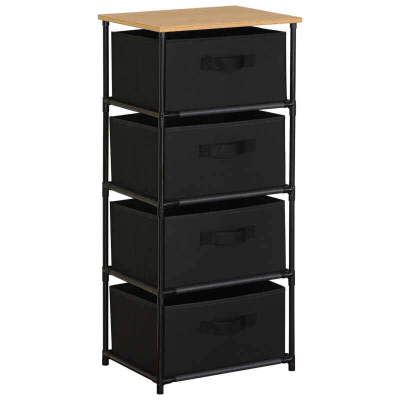 Συρταριέρα ArteLibre MIFUNE Με 4 Συρτάρια Μαύρο/Δρυς Μέταλλο/Non-Woven/Μοριοσανίδα 40x30x89cm Συρταριέρα ArteLibre MIFUNE Με 4 Συρτάρια Μαύρο/Δρυς Μέταλλο/Non-Woven/Μοριοσανίδα 40x30x89cm