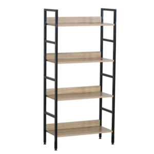 Ραφιέρα ArteLibre TYNDALL Με 4 Ράφια 60X27.6X126cm Δρυς/Μαύρο Μοριοσανίδα/Μέταλλο - Image 2