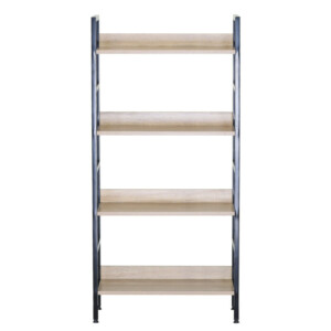 Ραφιέρα ArteLibre TYNDALL Με 4 Ράφια 60X27.6X126cm Δρυς/Μαύρο Μοριοσανίδα/Μέταλλο - Image 3