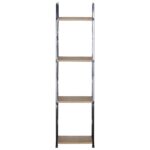 Ραφιέρα ArteLibre DARROW Με 4 Ράφια Δρυς/Μαύρο Μοριοσανίδα/Μέταλλο 29.1x23.5x112cm - Image 2