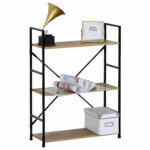 Ραφιέρα ArteLibre DARROW Με 3 Ράφια Δρυς/Μαύρο Μοριοσανίδα/Μέταλλο 58.6x23.5x80cm - Image 3