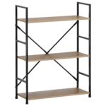 Ραφιέρα ArteLibre DARROW Με 3 Ράφια Δρυς/Μαύρο Μοριοσανίδα/Μέταλλο 58.6x23.5x80cm