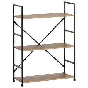 Ραφιέρα ArteLibre DARROW Με 3 Ράφια Δρυς/Μαύρο Μοριοσανίδα/Μέταλλο 58.6x23.5x80cm