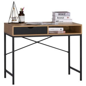 Γραφείο ArteLibre FENWICK Δρυς/Μαύρο Μοριοσανίδα/Μέταλλο 98x48x76.3cm - Image 2