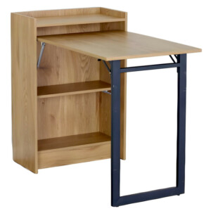 Γραφείο ArteLibre GALWYN Πτυσσόμενο Δρυς/Μαύρο Μοριοσανίδα/Μέταλλο 102x58x85.5cm - Image 2