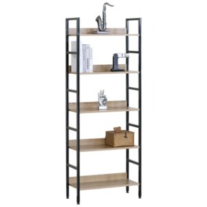 Ραφιέρα ArteLibre MARWOOD Δρυς/Μαύρο Μοριοσανίδα/Μέταλλο 60x27.6x160cm