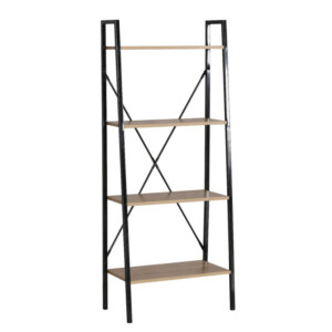 Ραφιέρα ArteLibre NORWYN Δρυς/Μαύρο Μοριοσανίδα/Μέταλλο 60x32.5x148cm - Image 2