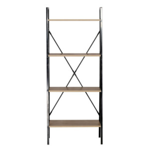 Ραφιέρα ArteLibre NORWYN Δρυς/Μαύρο Μοριοσανίδα/Μέταλλο 60x32.5x148cm - Image 3