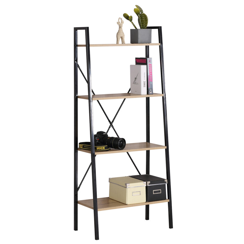 Ραφιέρα ArteLibre NORWYN Δρυς/Μαύρο Μοριοσανίδα/Μέταλλο 60x32.5x148cm Ραφιέρα ArteLibre NORWYN Δρυς/Μαύρο Μοριοσανίδα/Μέταλλο 60x32.5x148cm