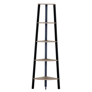 Βιβλιοθήκη ArteLibre PENDRYN Δρυς/Μαύρο Μοριοσανίδα/Μέταλλο 53.4x37.8x160.3cm - Image 2