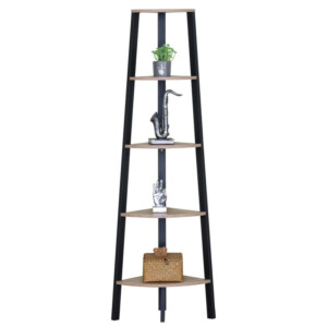 Βιβλιοθήκη ArteLibre PENDRYN Δρυς/Μαύρο Μοριοσανίδα/Μέταλλο 53.4x37.8x160.3cm - Image 3