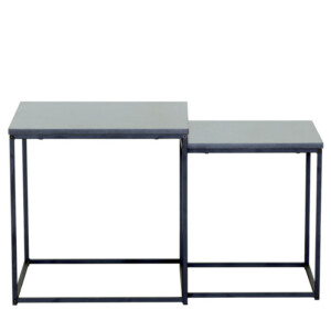 Τραπεζάκι Σαλονιού ArteLibre SOMERTON Μαύρο Μάρμαρο Μοριοσανίδα/Μέταλλο 40x40x50/35x35x45cm Σετ 2Τμχ - Image 2