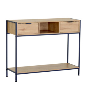 Κονσόλα ArteLibre WEXLEY Δρυς/Μαύρο Μοριοσανίδα/Μέταλλο 100x35x80cm - Image 2