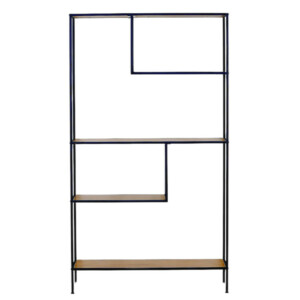 Βιβλιοθήκη ArteLibre YARWOOD Δρυς/Μαύρο Μοριοσανίδα/Μέταλλο 100x33x178cm - Image 3