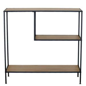 Βιβλιοθήκη ArteLibre YARWOOD Δρυς/Μαύρο Μοριοσανίδα/Μέταλλο 100x33x96cm - Image 3