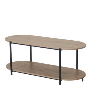 Τραπεζάκι Σαλονιού ArteLibre ARDENMOOR Δρυς/Μαύρο Μοριοσανίδα/Μέταλλο 115x50x45cm - Image 2