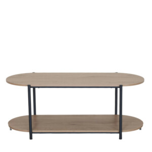 Τραπεζάκι Σαλονιού ArteLibre ARDENMOOR Δρυς/Μαύρο Μοριοσανίδα/Μέταλλο 115x50x45cm - Image 3