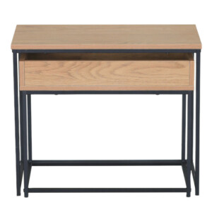 Τραπεζάκι Σαλονιού ArteLibre BELLINGTON Δρυς/Μαύρο Μοριοσανίδα/Μέταλλο 60x30x50/55x30x45cm Σετ 2Τμχ - Image 3