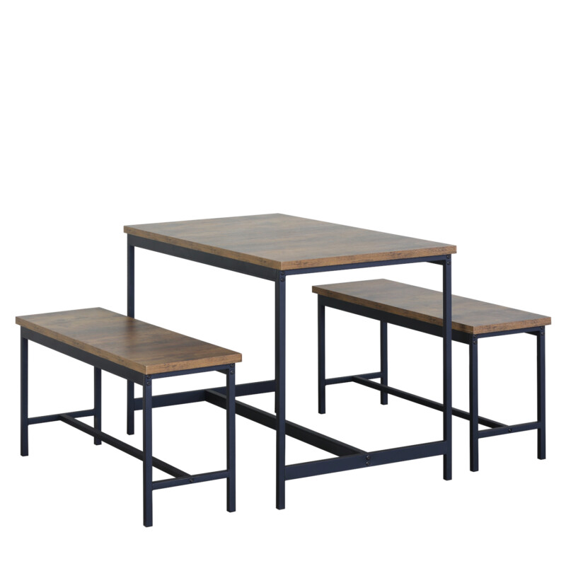 Σετ Τραπεζαρία (2+1) ArteLibre DRAYCOTT Καφέ/Μαύρο Μοριοσανίδα/Μέταλλο 110x60x75cm Σετ Τραπεζαρία (2+1) ArteLibre DRAYCOTT Καφέ/Μαύρο Μοριοσανίδα/Μέταλλο 110x60x75cm