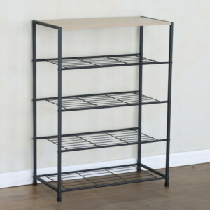 Παπουτσοθήκη ArteLibre KINGSWELL Δρυς/Μαύρο Μοριοσανίδα/Μέταλλο 63x30x83cm - Image 2