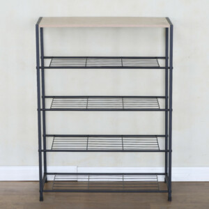 Παπουτσοθήκη ArteLibre KINGSWELL Δρυς/Μαύρο Μοριοσανίδα/Μέταλλο 63x30x83cm - Image 3