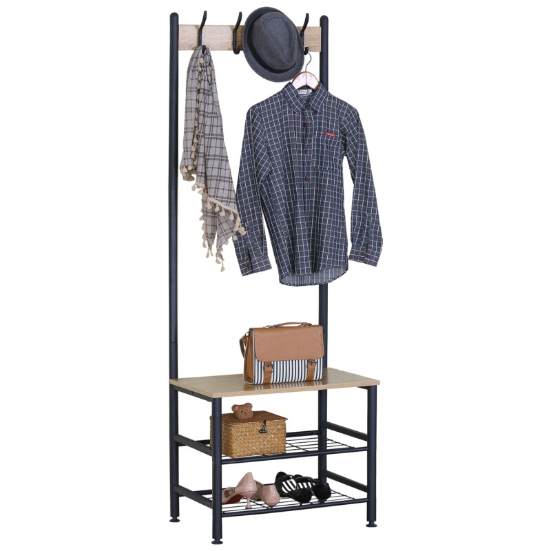 Έπιπλο Εισόδου ArteLibre LANGWOOD Δρυς/Μαύρο Μοριοσανίδα/Μέταλλο 60x40x175cm Έπιπλο Εισόδου ArteLibre LANGWOOD Δρυς/Μαύρο Μοριοσανίδα/Μέταλλο 60x40x175cm