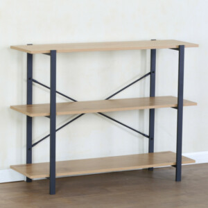 Βιβλιοθήκη ArteLibre RAVENSBY Φυσικό/Μαύρο Μοριοσανίδα/Μέταλλο 106x35x80cm - Image 2