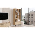 Βιβλιοθήκη ArteLibre MELLS Φυσικό Μοριοσανίδα/Μέταλλο 29.5x83.9x175.6cm - Image 5