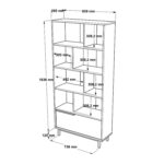 Βιβλιοθήκη ArteLibre MELLS Φυσικό Μοριοσανίδα/Μέταλλο 29.5x83.9x175.6cm - Image 6