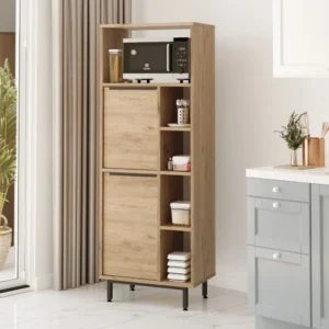 Ντουλάπι Τροφίμων ArteLibre LIZARD Φυσικό Μοριοσανίδα/Μέταλλο 60x35.5x161.6cm - Image 2