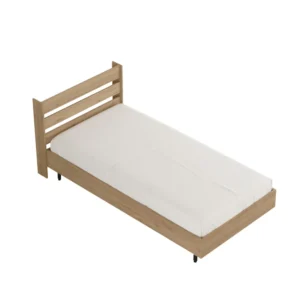 Κρεβάτι ArteLibre SUFFOLK Φυσικό Μοριοσανίδα/Μέταλλο 108.5x205.6x86cm - Image 4