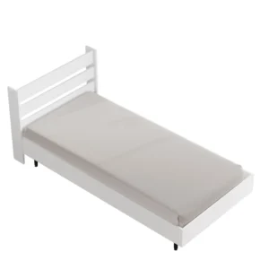 Κρεβάτι ArteLibre SUFFOLK Λευκό Μοριοσανίδα/Μέταλλο 108.5x205.6x86cm - Image 5